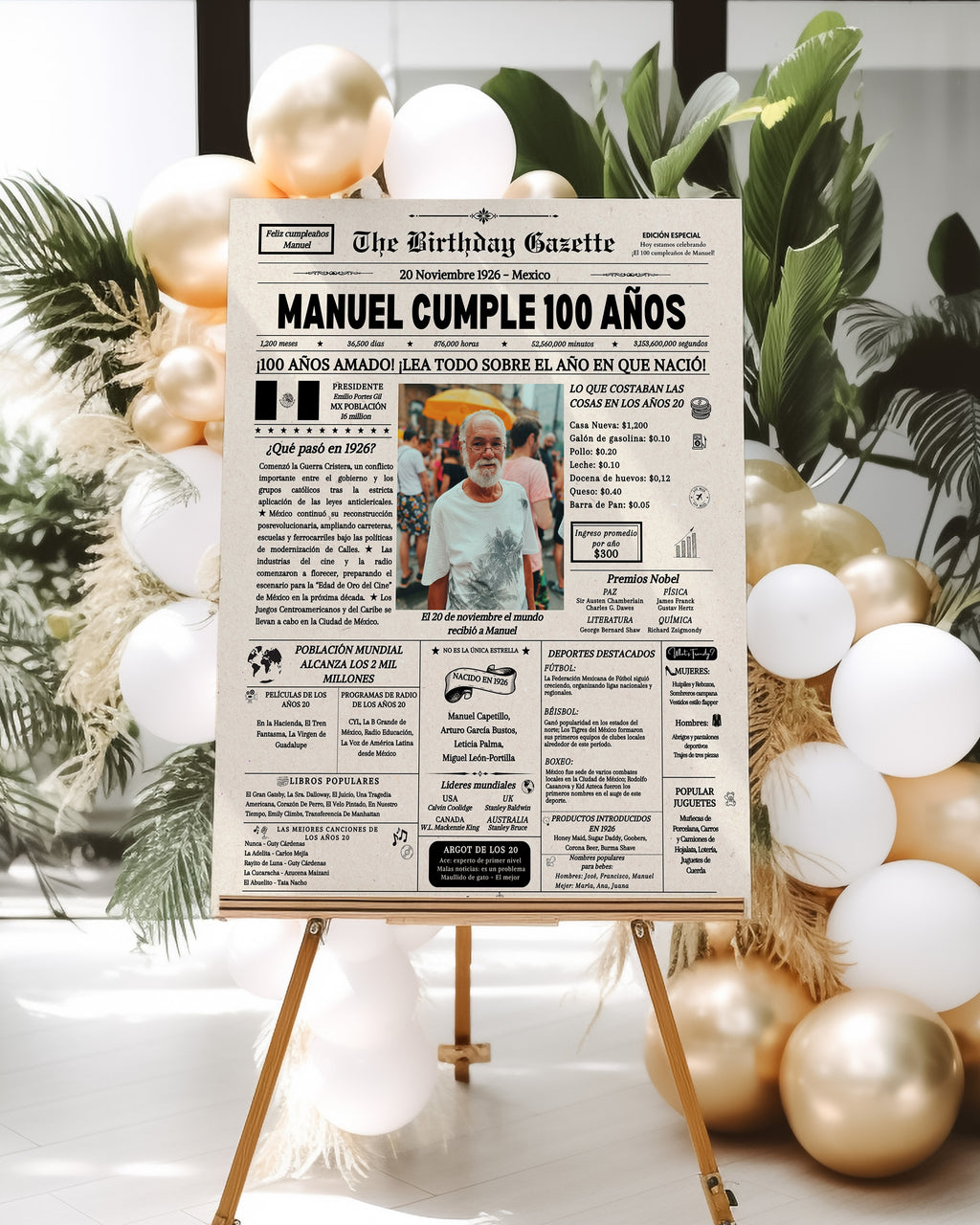 1st Birthday Newspaper Customized Australia