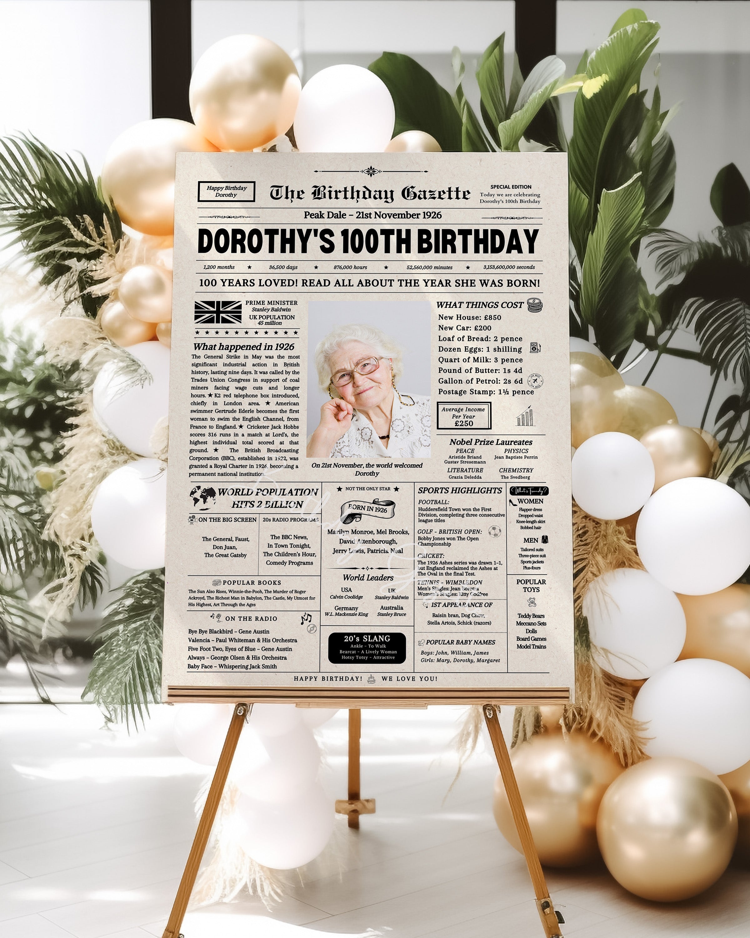 100th Birthday Newspaper Customized UK Secondary image
