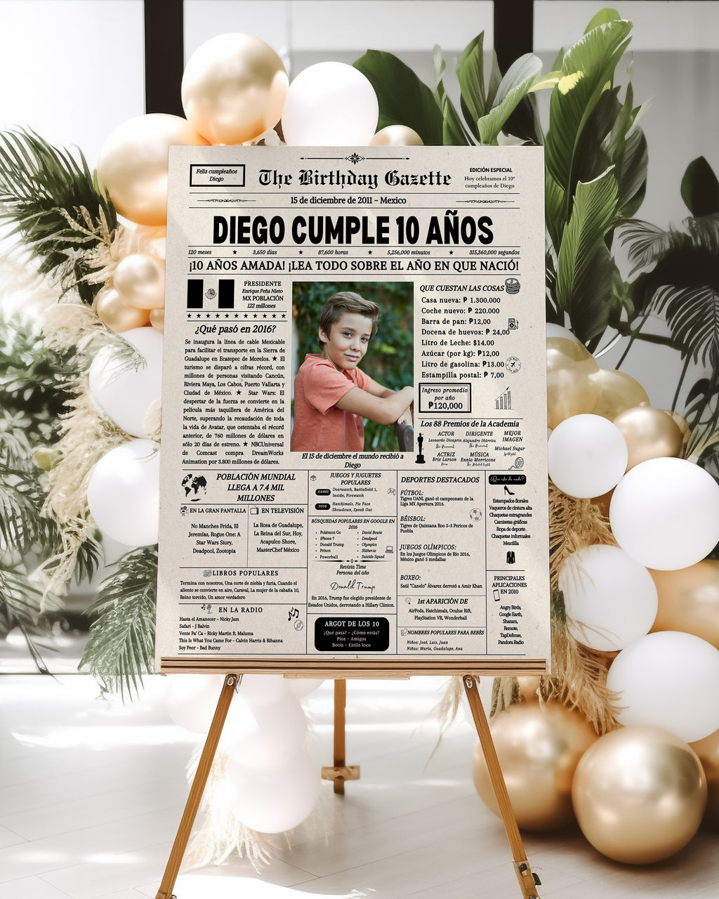10th Birthday Newspaper Customized Mexico