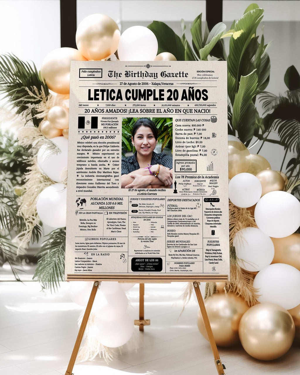 20th Birthday Newspaper Customized Mexico