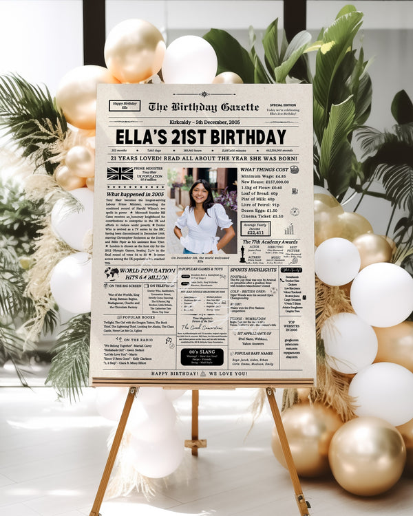 21st Birthday Newspaper Customized UK