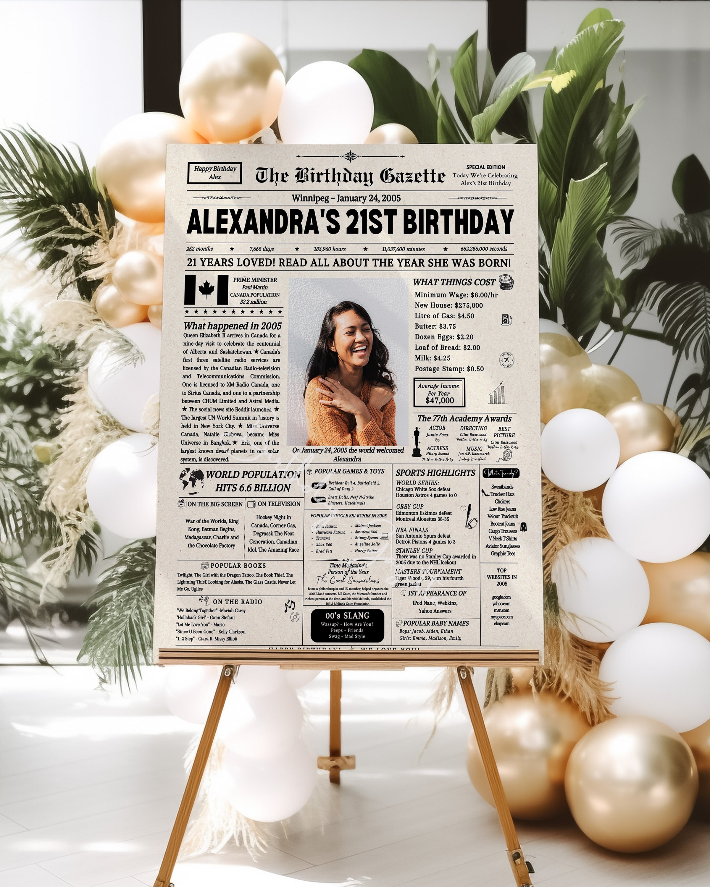 21st Birthday Newspaper Customized Canada Secondary image