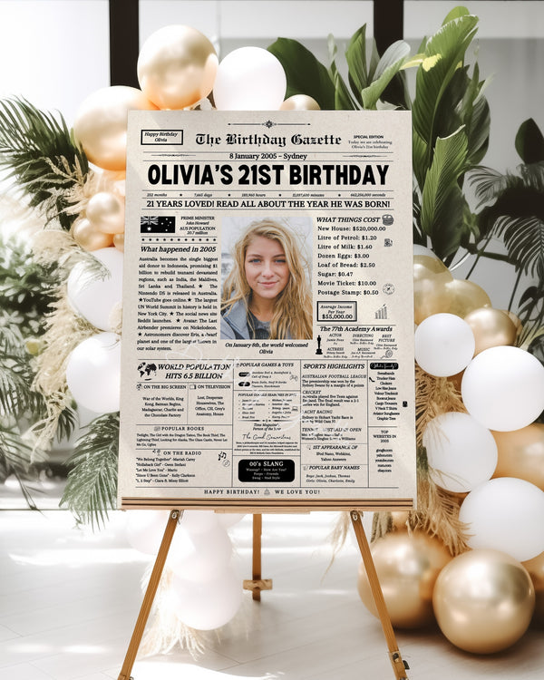 21st Birthday Newspaper Customized Australia