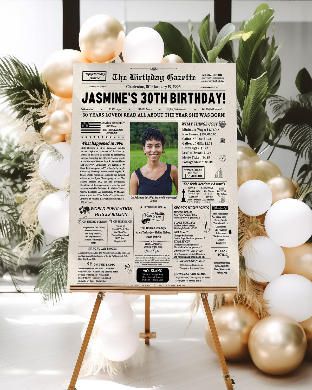 30th Birthday Newspaper Customized USA