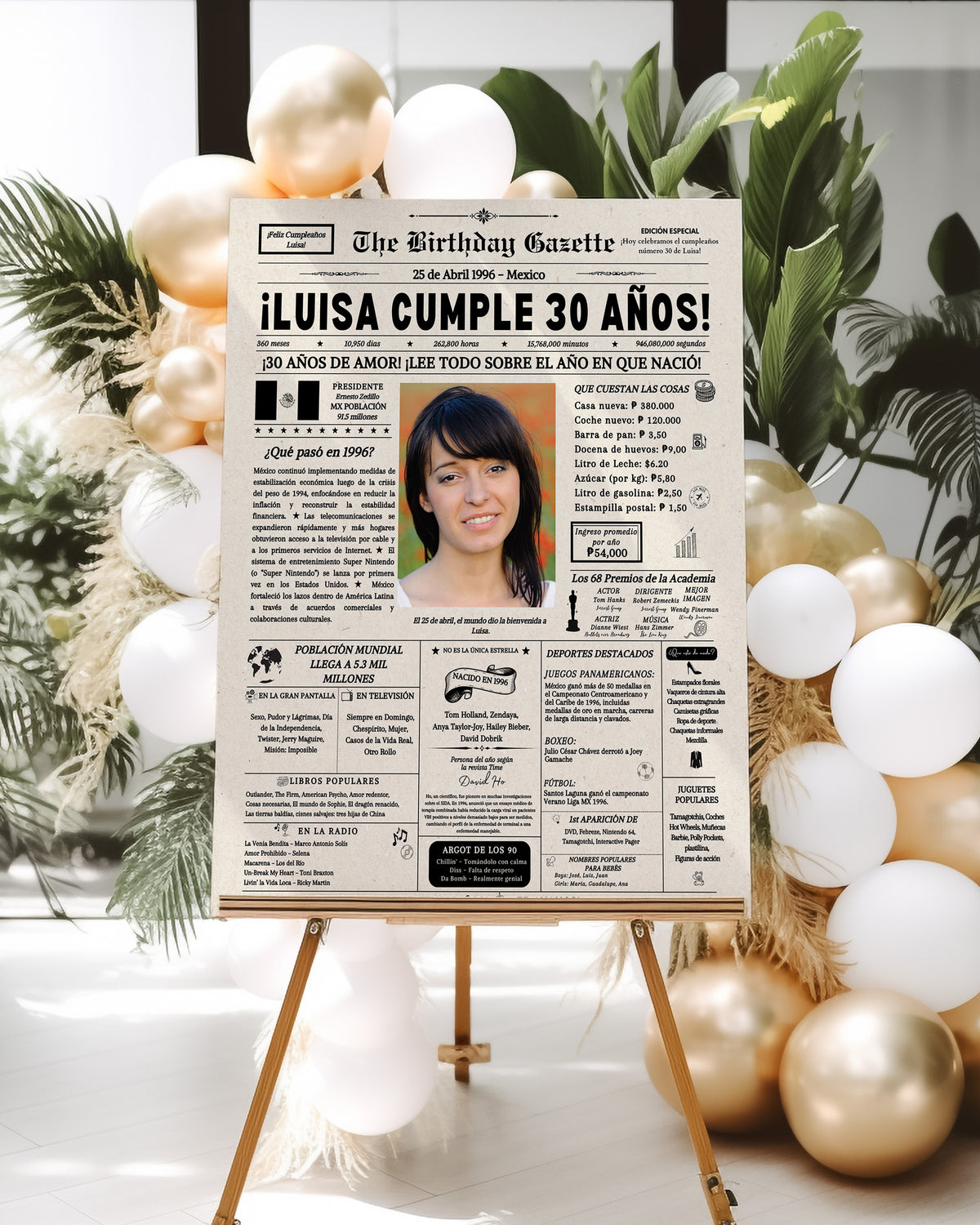 30th Birthday Newspaper Customized Mexico