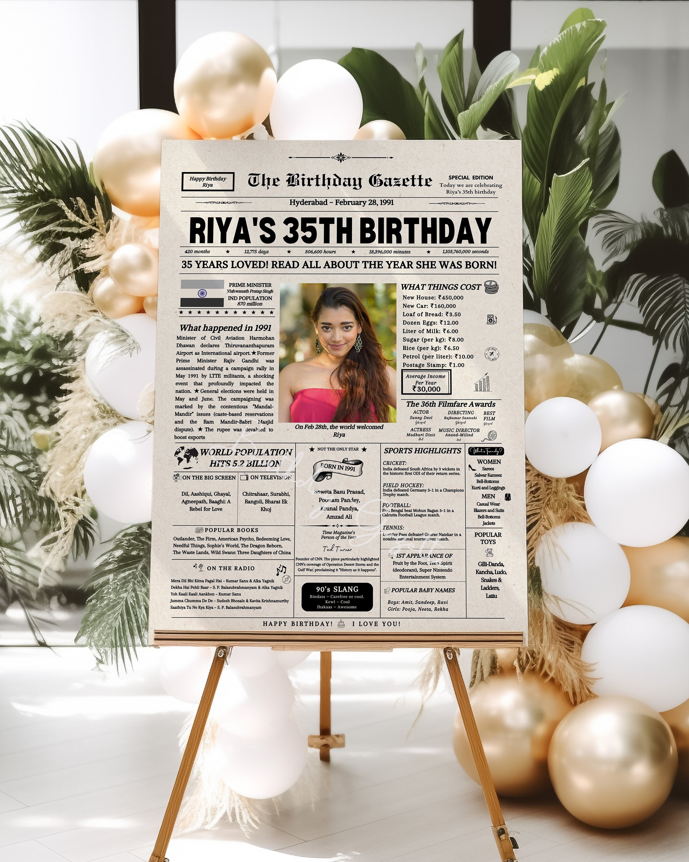 35th Birthday Newspaper Customized India Secondary image