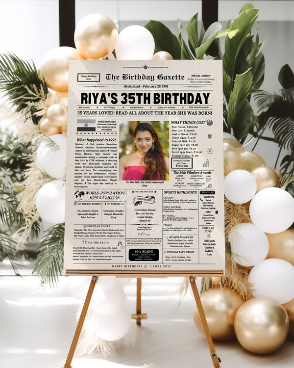 35th Birthday Newspaper Customized India