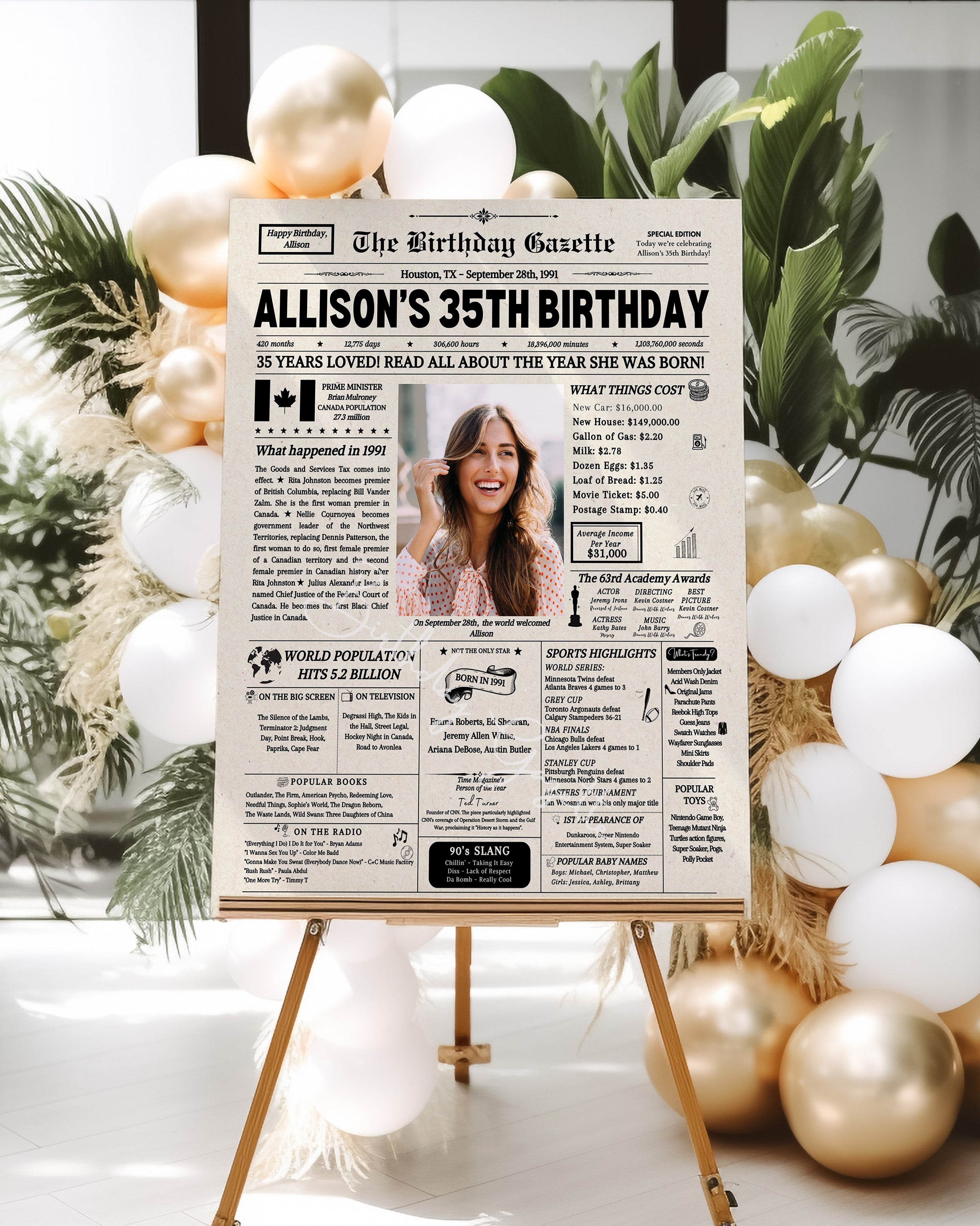 35th Birthday Newspaper Customized Canada Secondary image
