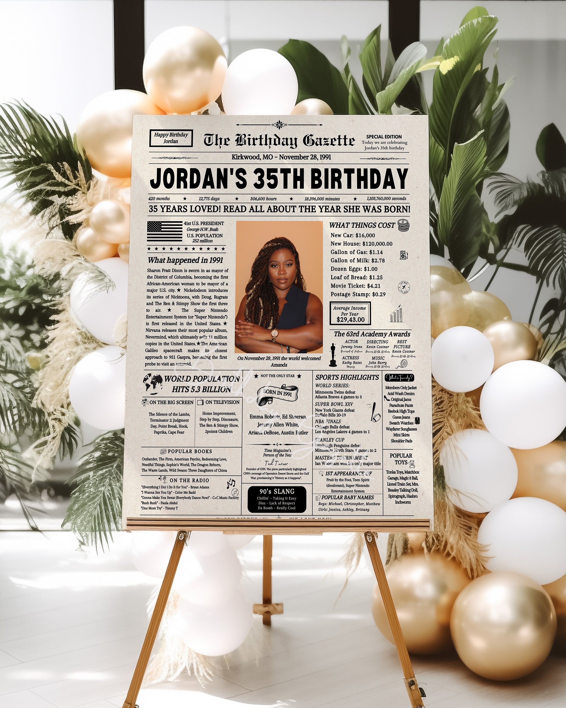 35th Birthday Newspaper Customized USA Secondary image