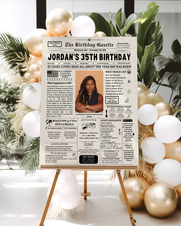 35th Birthday Newspaper Customized USA