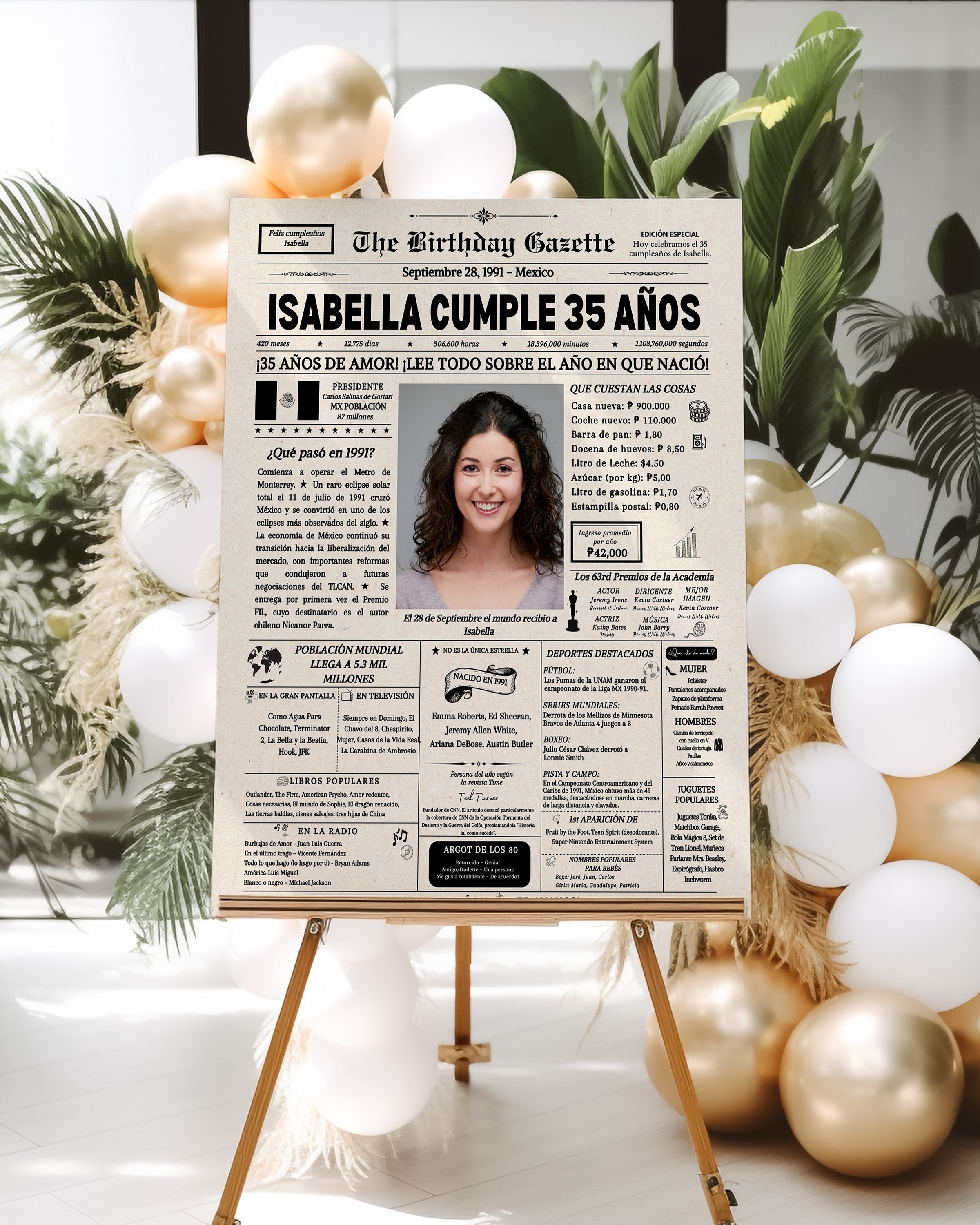 35th Birthday Newspaper Customized Mexico Secondary image