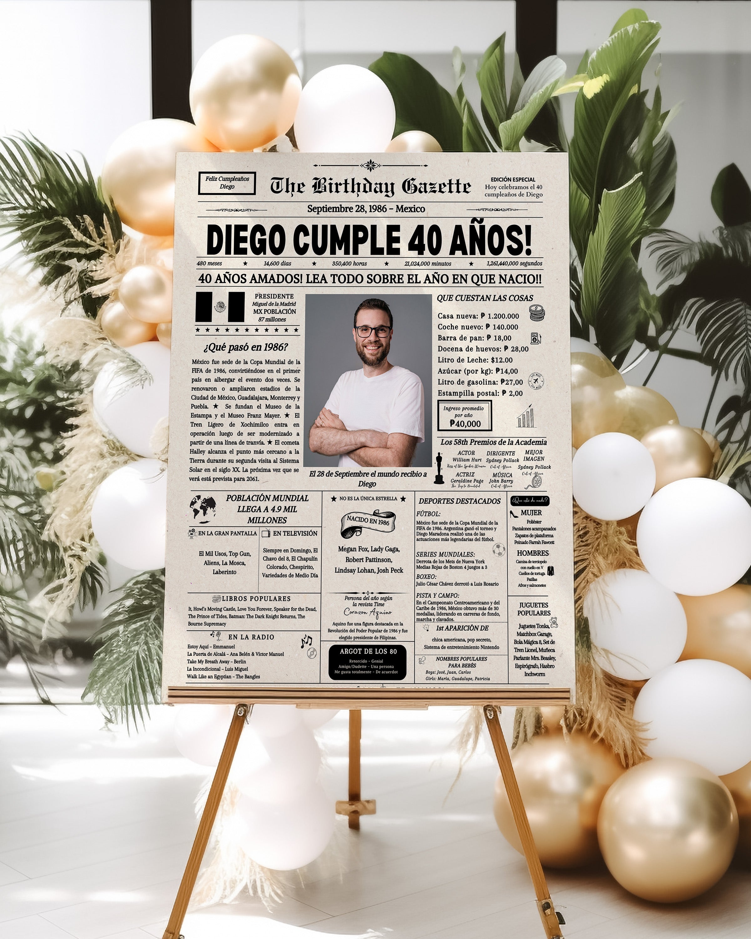 40th Birthday Newspaper Customized Mexico Secondary image