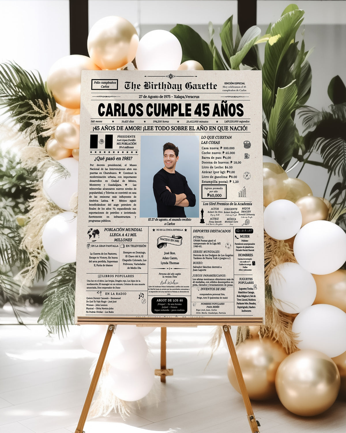 45th Birthday Newspaper Customized Mexico