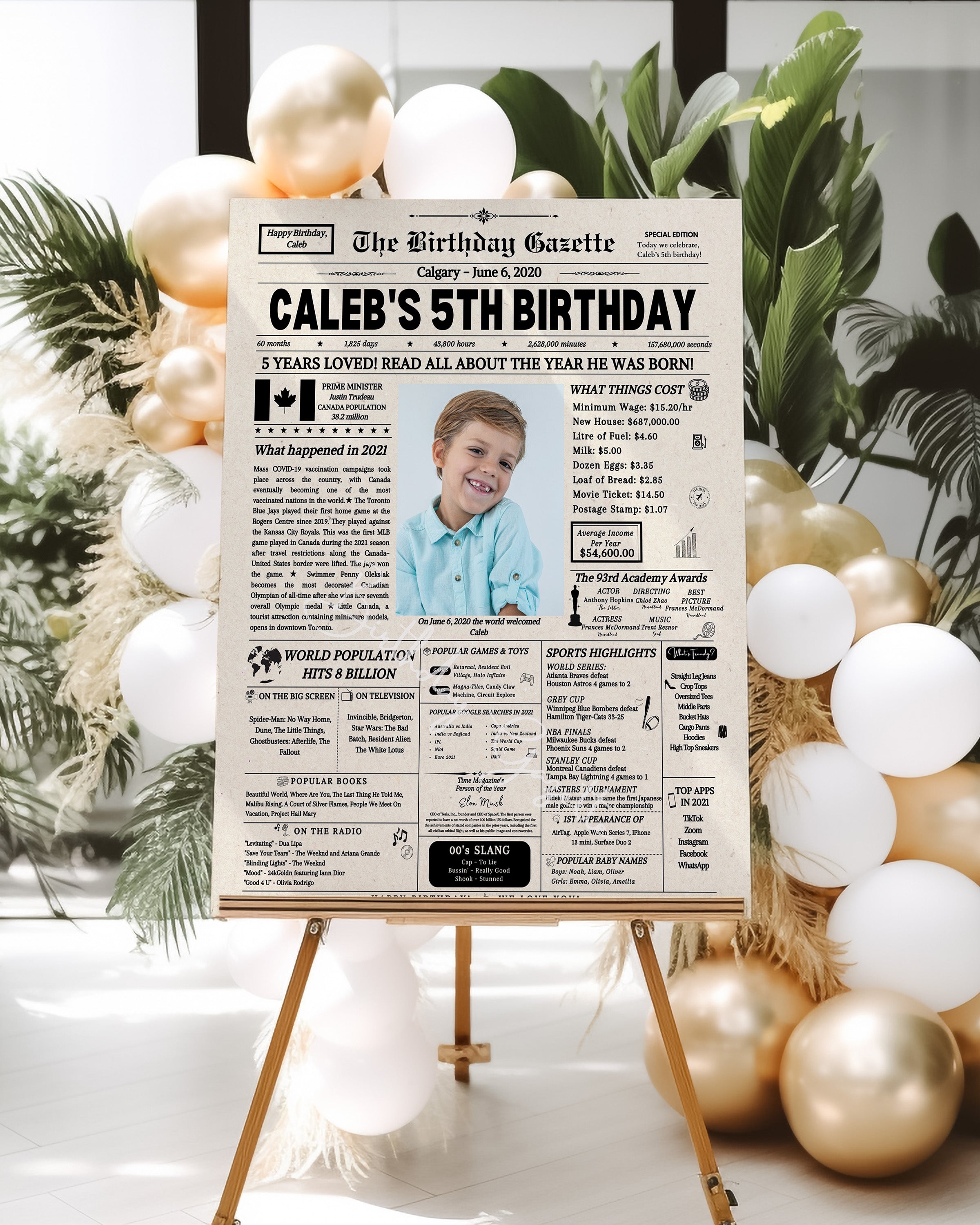 5th Birthday Newspaper Customized Canada Secondary image