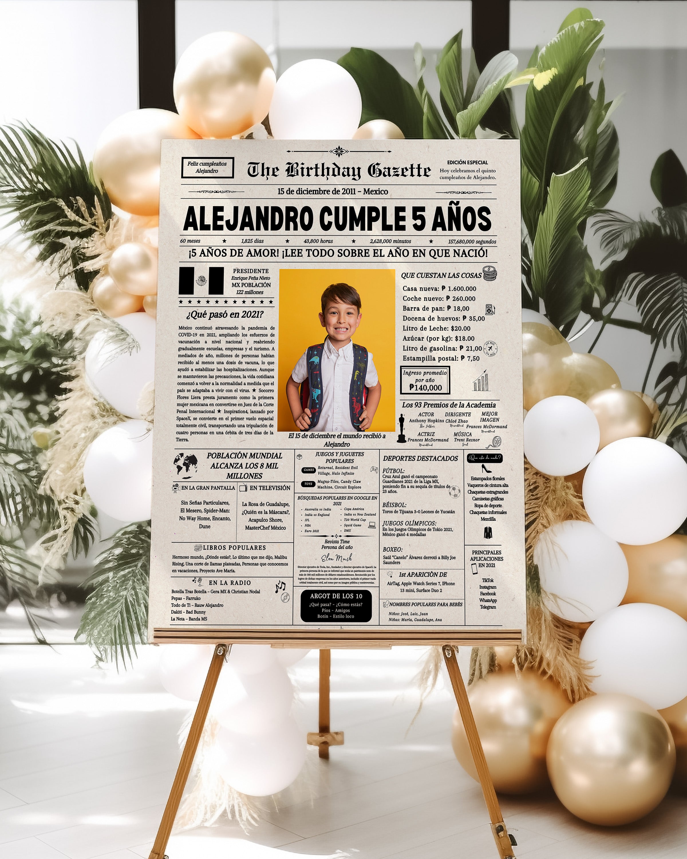 5th Birthday Newspaper Customized Mexico Secondary image