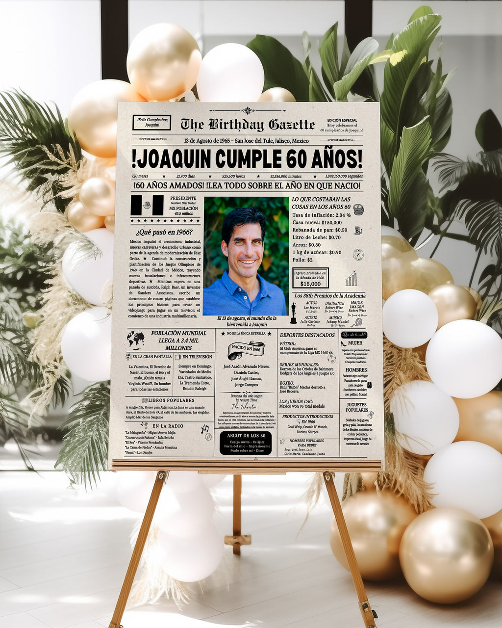 60th Birthday Newspaper Customized Mexico
