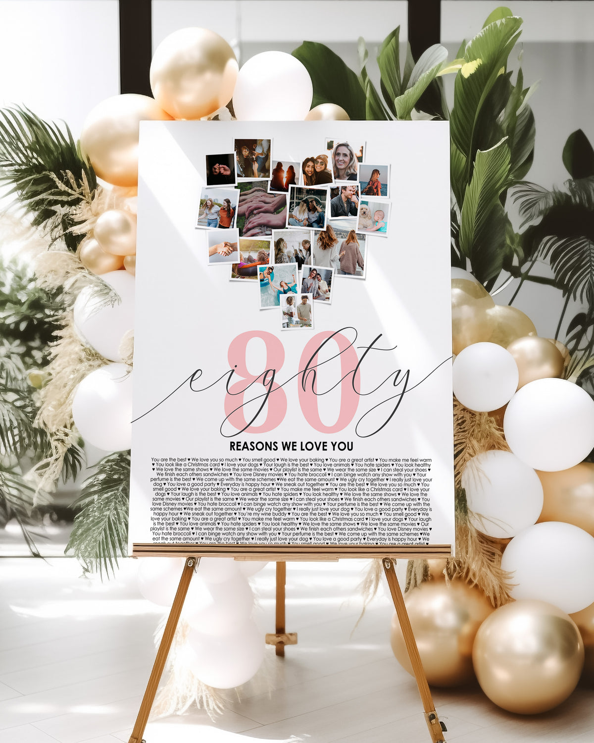 80 Reasons We Love You Print