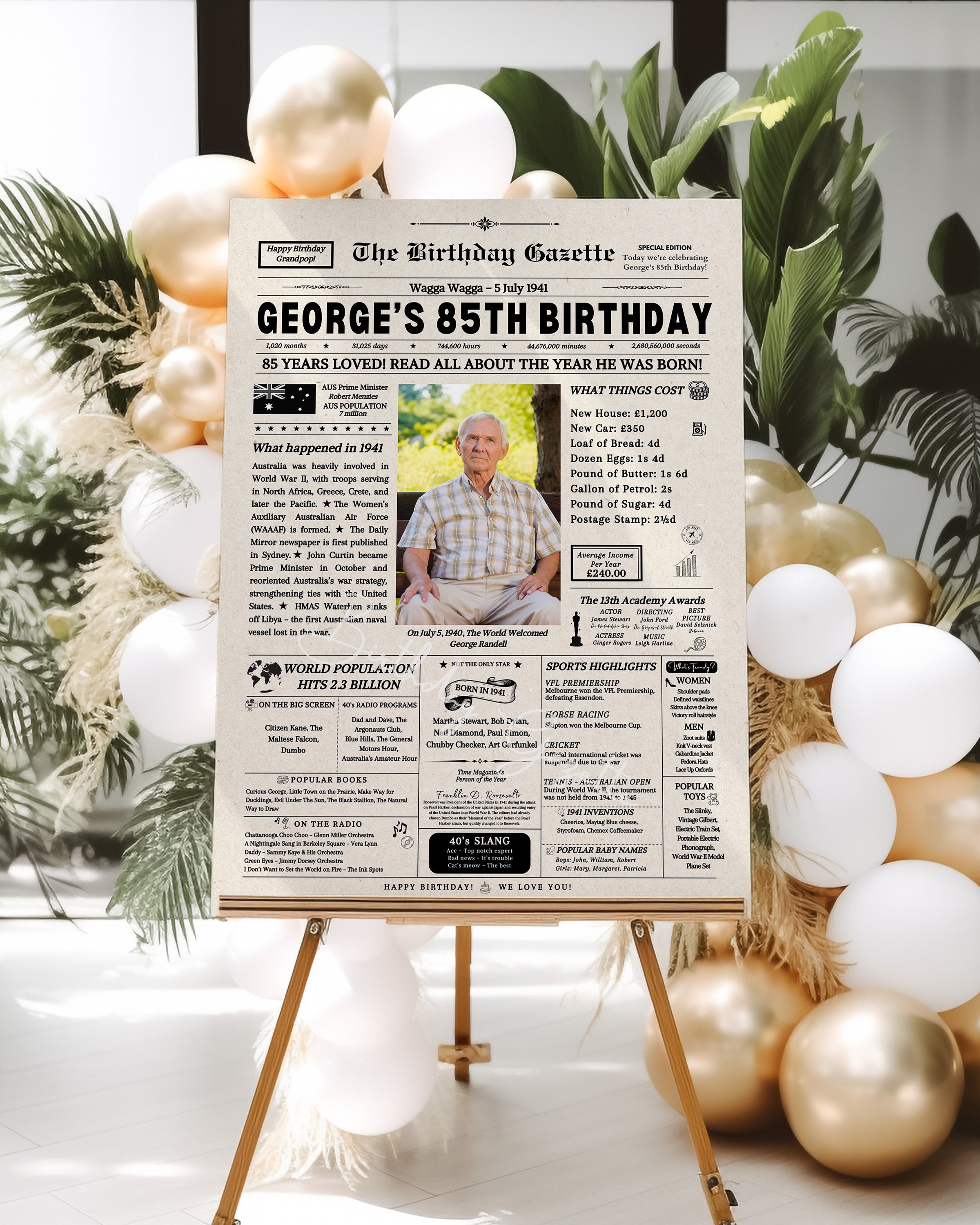 85th Birthday Newspaper Customized Australia Secondary image