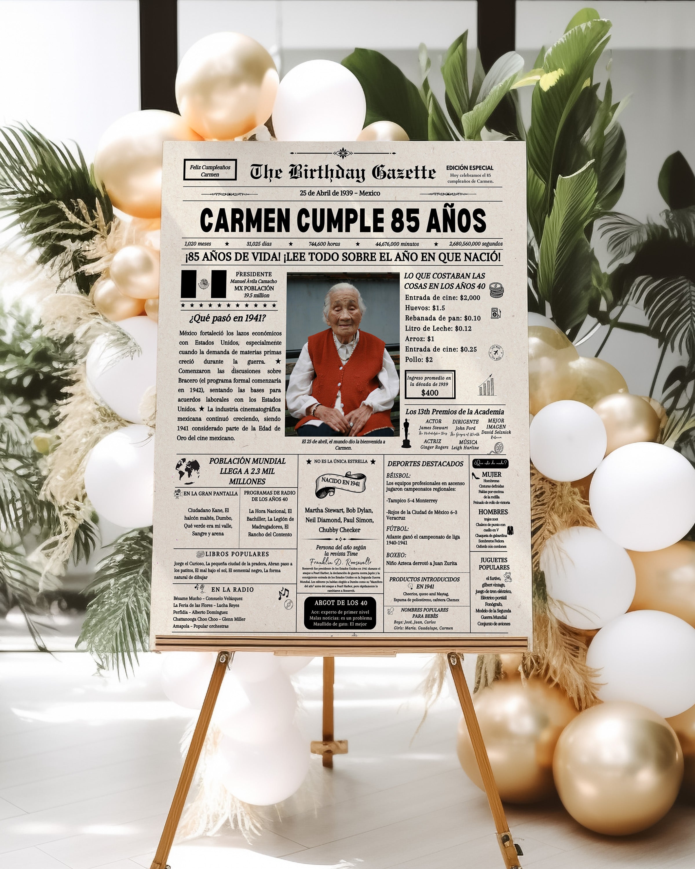 85th Birthday Newspaper Customized Mexico Secondary image