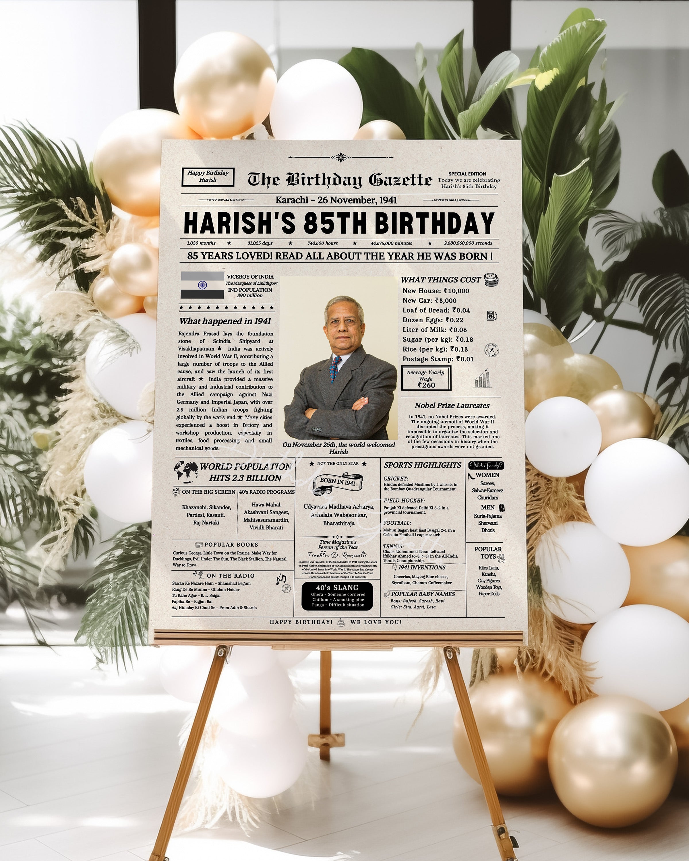 85th Birthday Newspaper Customized India Secondary image