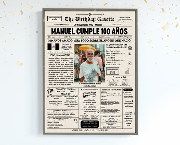 1st Birthday Newspaper Customized Australia