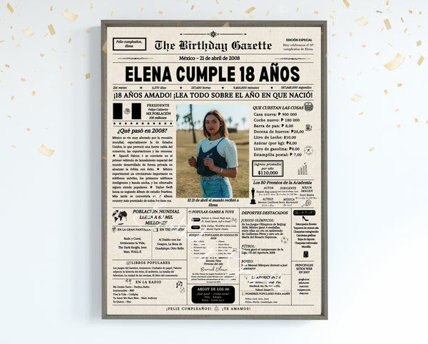 18th Birthday Newspaper Customized Mexico