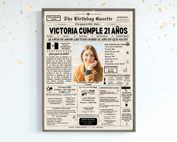 21st Birthday Newspaper Customized Mexico