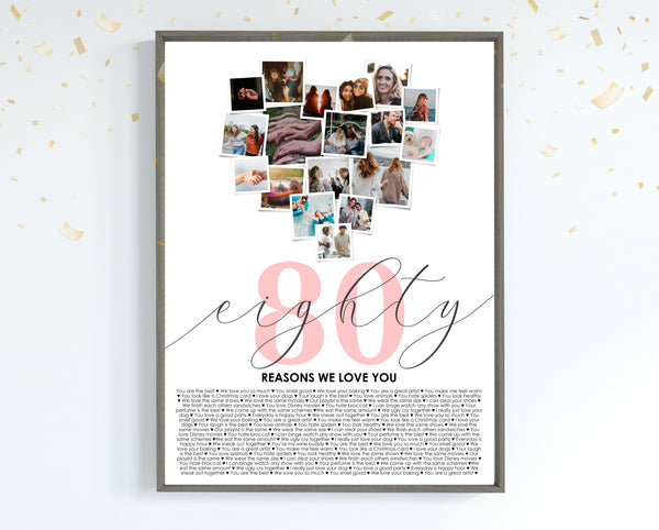 80 Reasons We Love You Print