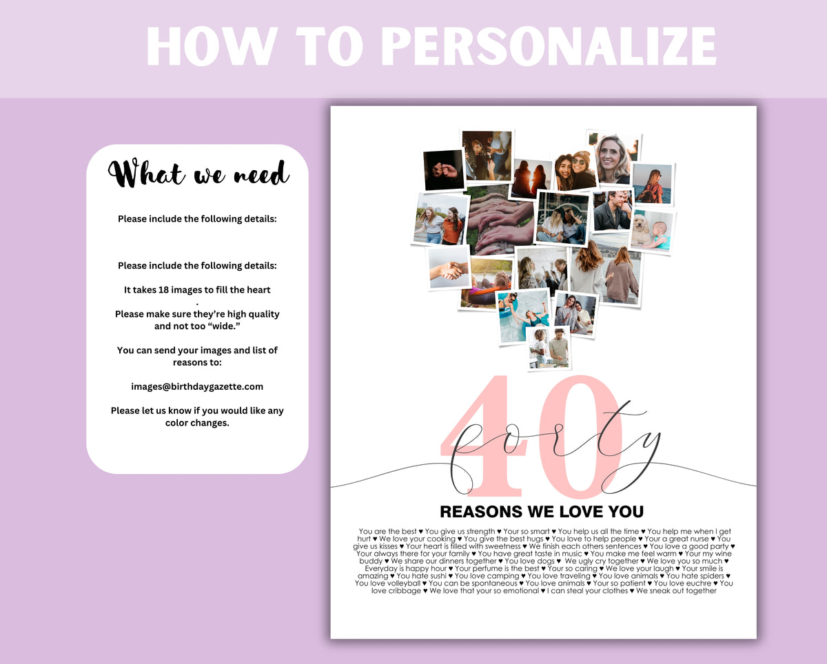 21 Reasons We Love You Print
