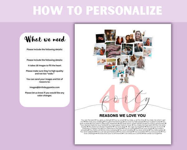 21 Reasons We Love You Print
