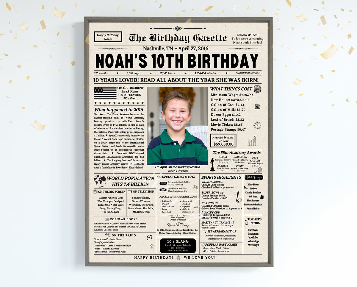 10th Birthday Newspaper Customized USA Main image