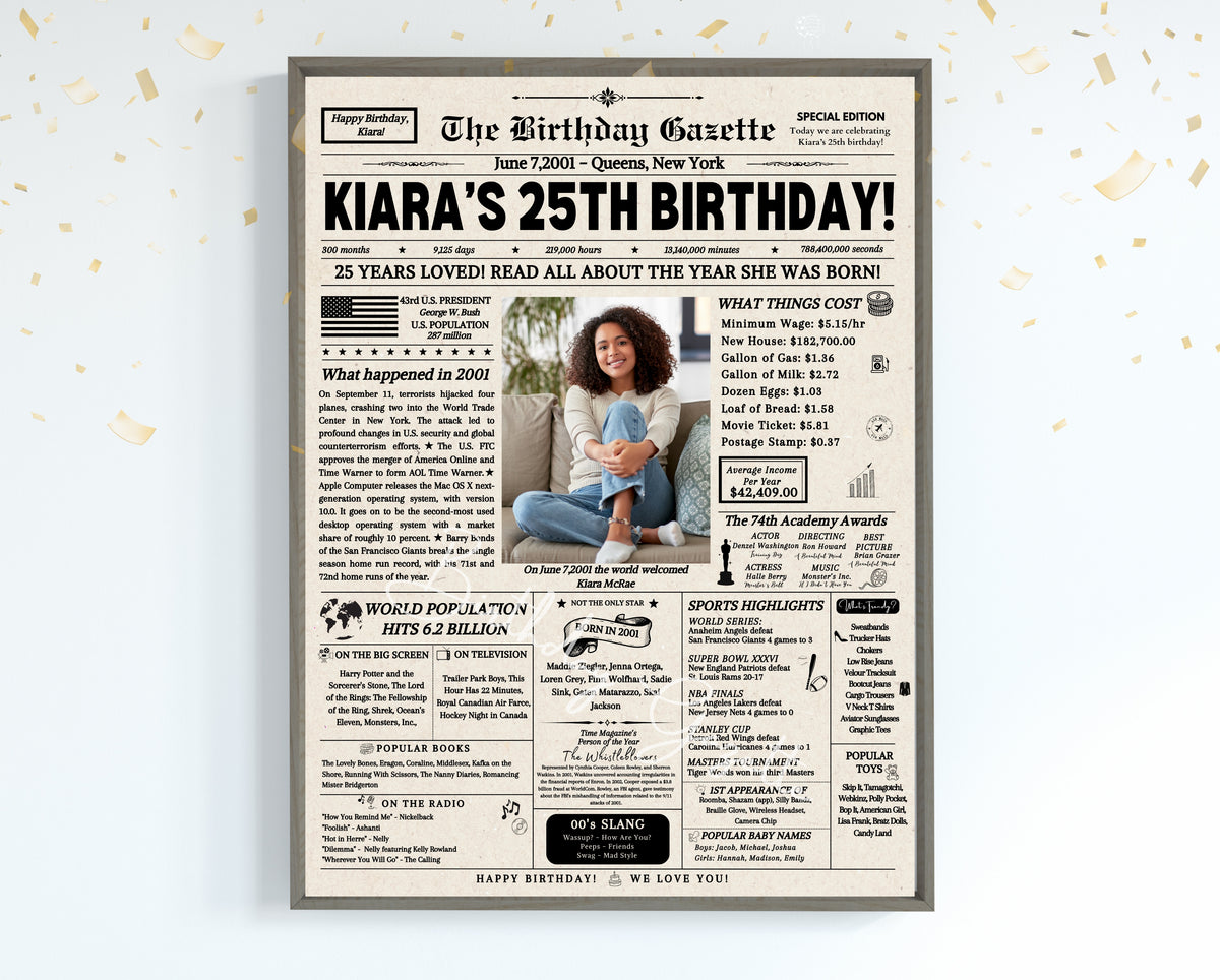 25th Birthday Newspaper Customized USA Main image