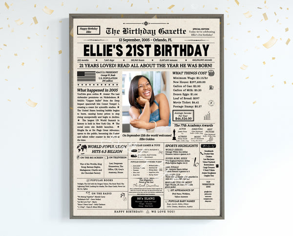 21st Birthday Newspaper Customized USA